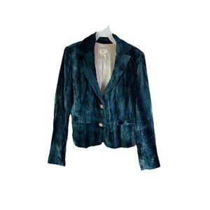 Vintage Y2K Cache Crushed Velvet Velour Blazer Jacket Grunge Festival